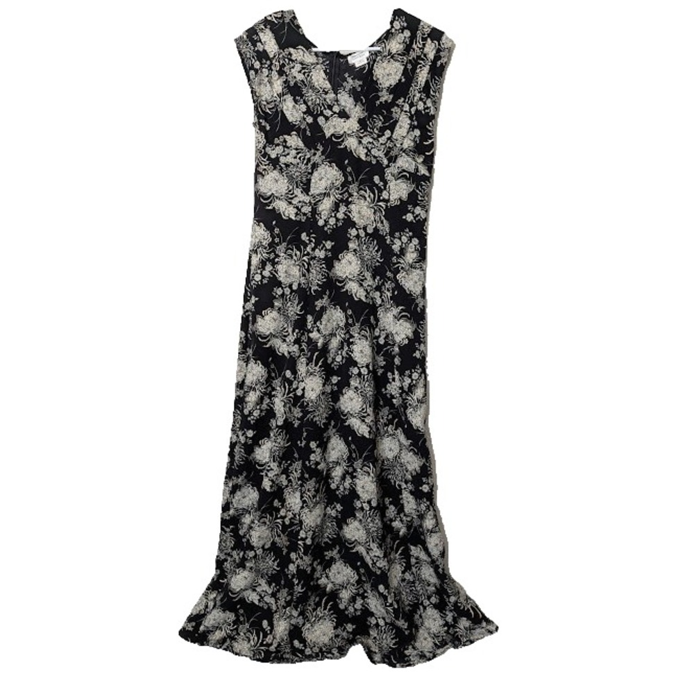 Unique Vintage Maxi Dress Size‎ 6-8 Floral Glitter Grunge Witchy Babydoll Dark